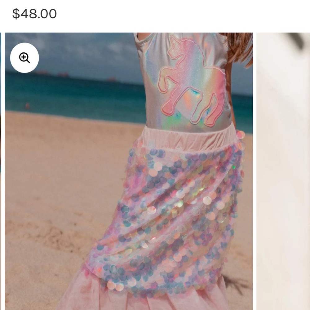 Lola + The Boys Iridescent Mermaid Sequin Skirt/Cover-Up - Picture 3 of 5